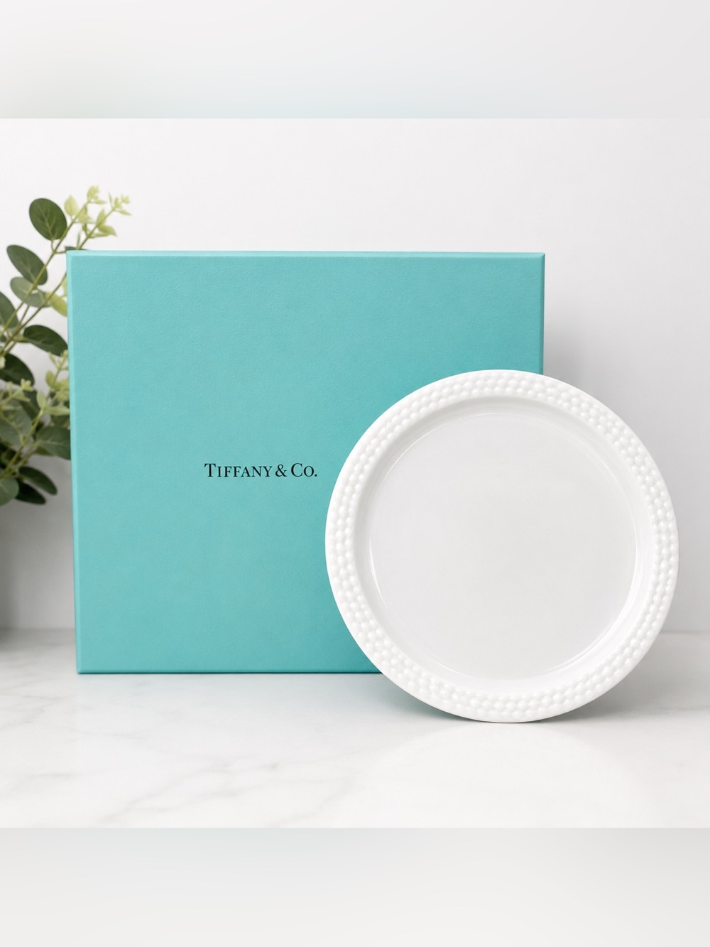 Tiffany & Co Weave White Porcelain Coaster